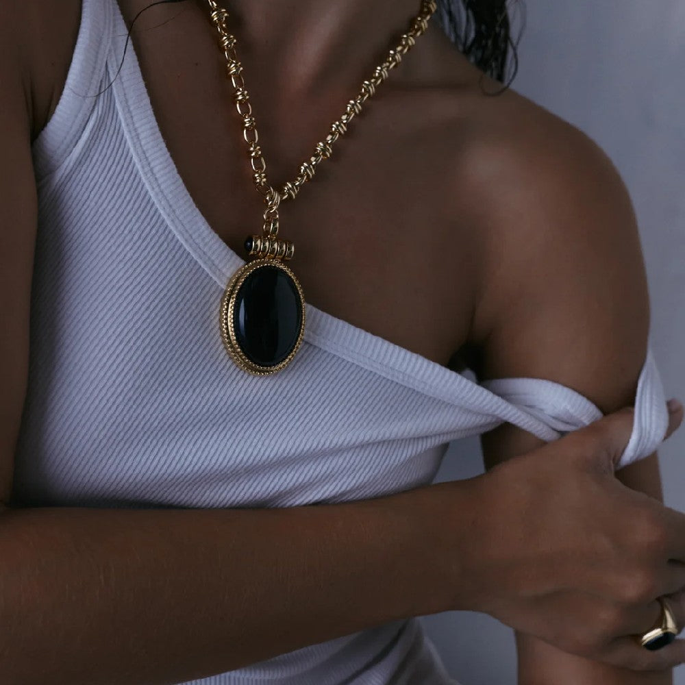 Luv AJ The Midnight Mesa Pendant Necklace in Gold