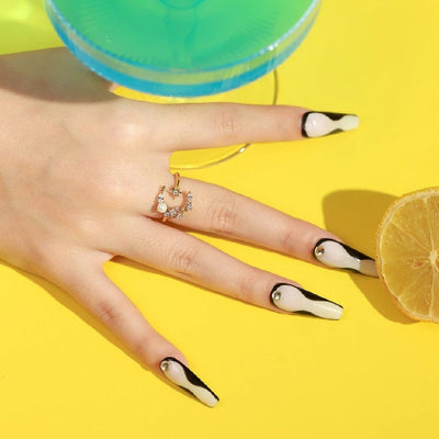 Moon & Star Ring with Freshwater Pearl