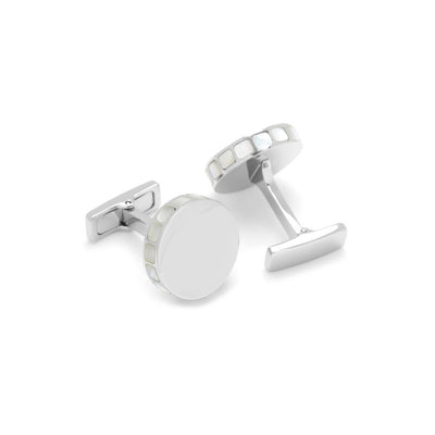 Mother of Pearl Mosaic Stainless Steel Cufflinks