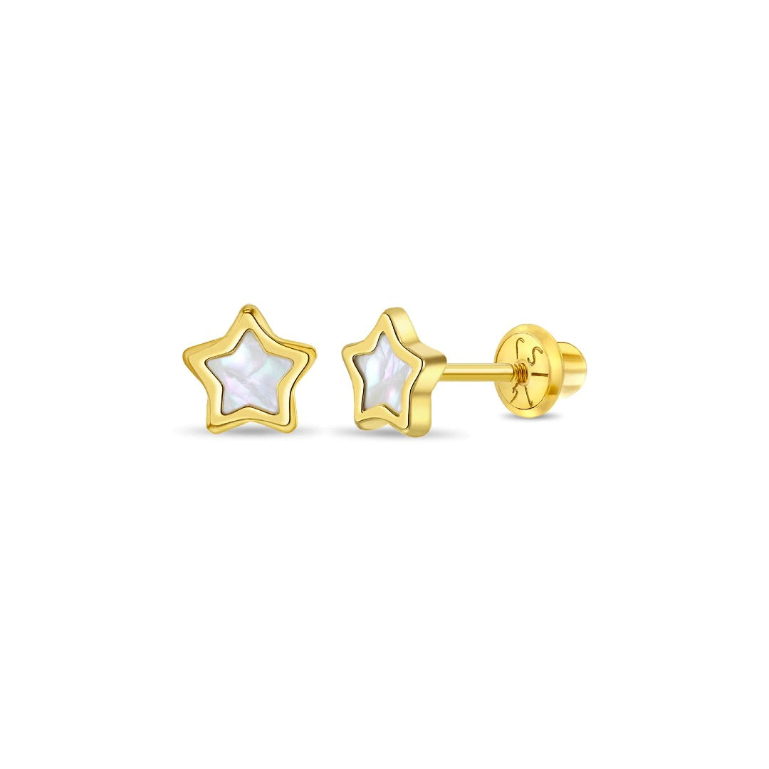 Mother of Pearl Star Little Girl's Stud Earrings