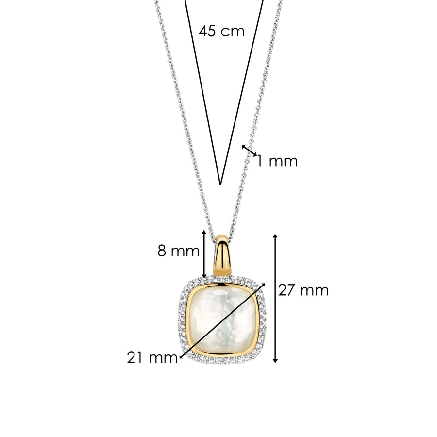 Ti Sento Milano Mother of Pearl Cushion Necklace