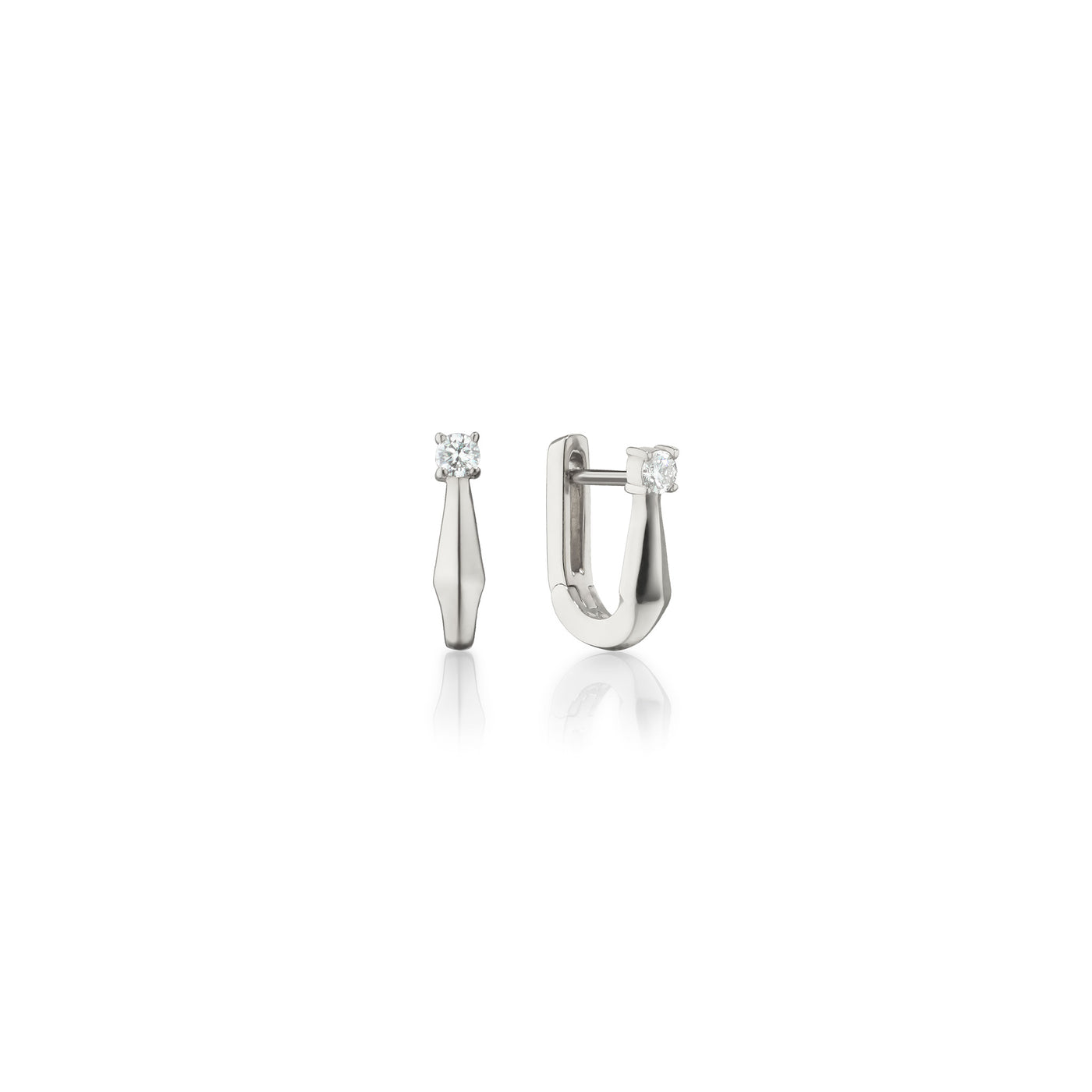 Monica Rich Kosann Petite Points North Earrings with White Sapphire