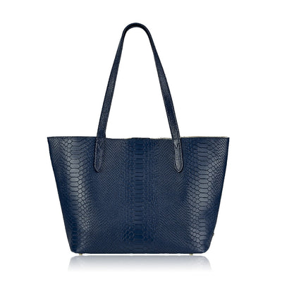Gigi NY Python Leather Teddie Tote Bag