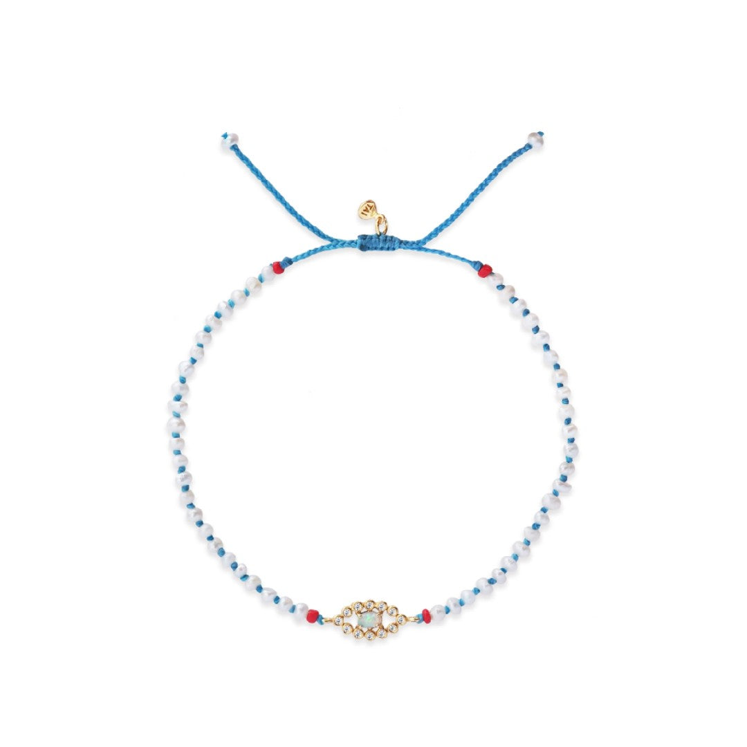 Opal Evil Eye with Mini Pearl Bracelet