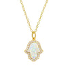 Opal Hamsa Necklace