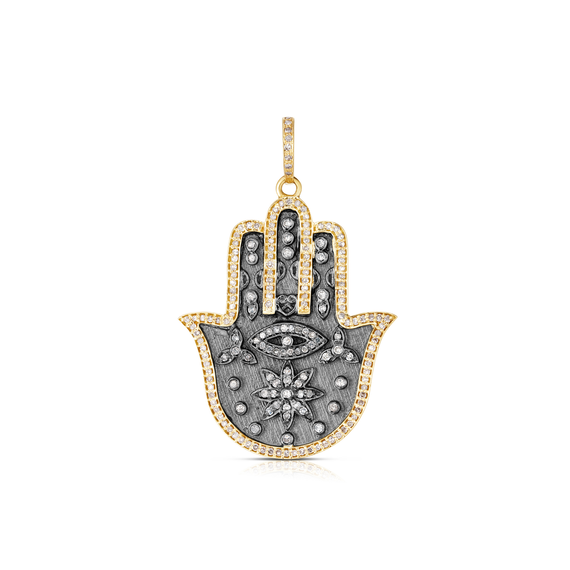 Tara Mikolay Two Tone Diamond Hamsa Charm