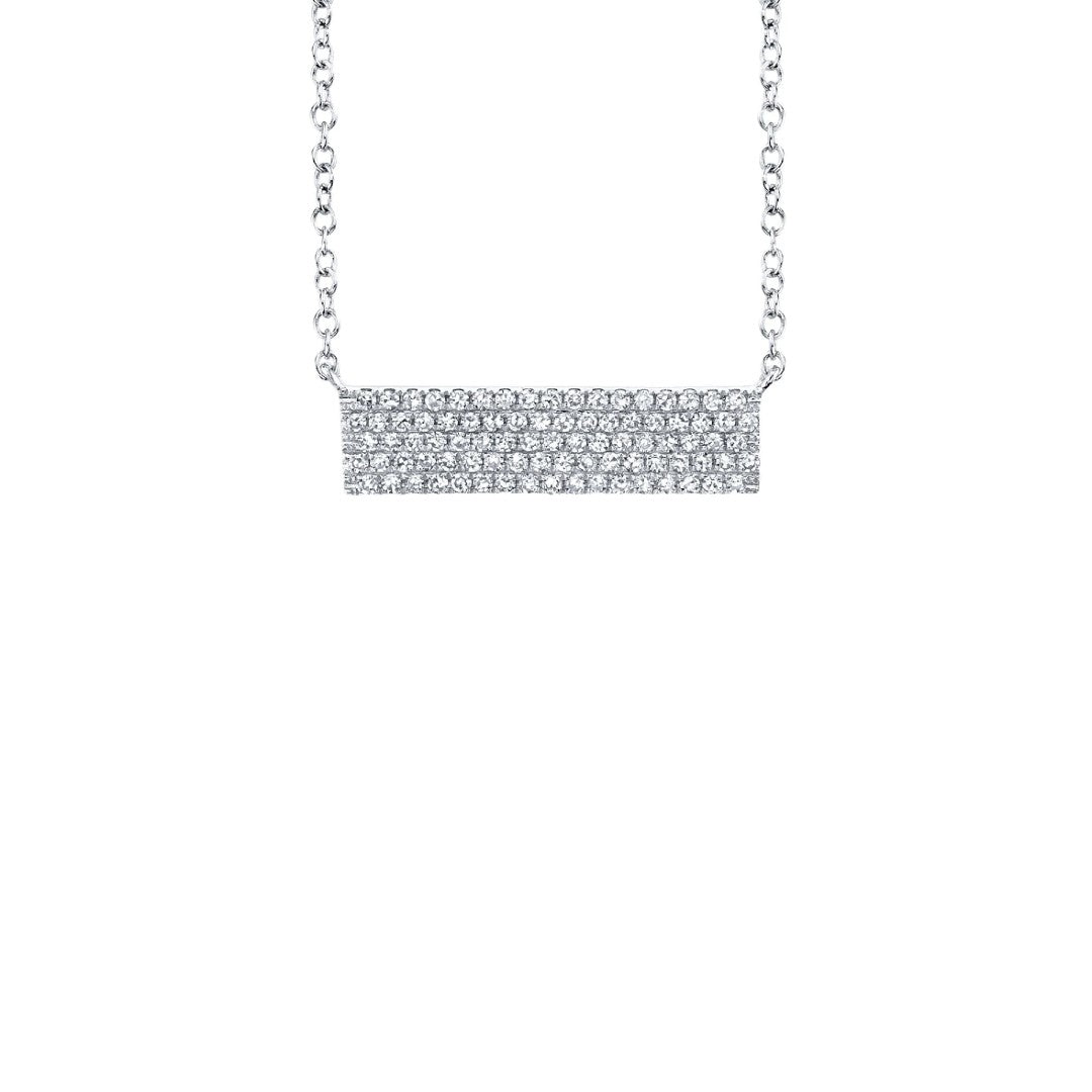 Shy Creation Pave Diamond Bar Necklace
