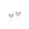 Diamond Butterfly Studs in White Gold