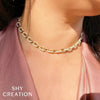 Shy Creation Pave Diamond Link Necklace