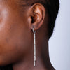 Pave Diamond Stick Drop Earrings