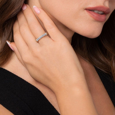 Gabriel & Co. Bujukan White Sapphire Two-Tone Ring