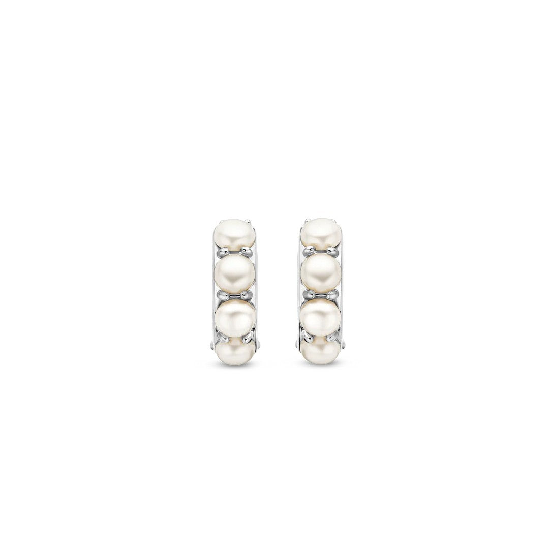 Ti Sento Milano Pearl Huggie Hoops