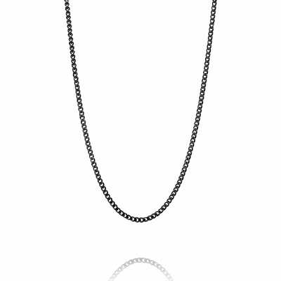 Pig & Hen Black Steel Curb Chain Necklace
