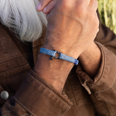 Pig & Hen Vicious Vik Steel Blue - Slate Gray | Black Men's Bracelet
