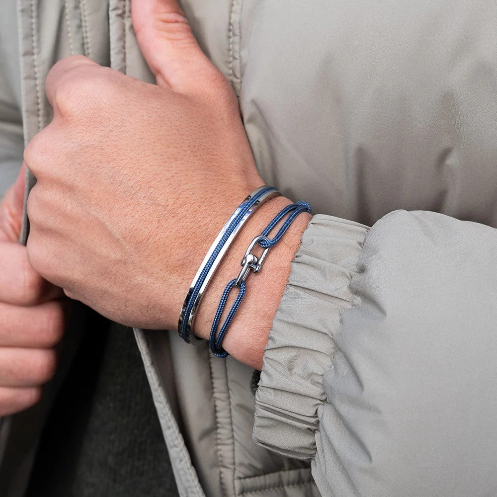 Pig & Hen Daunting Dean Ash Blue | Silver Men's Bracelet
