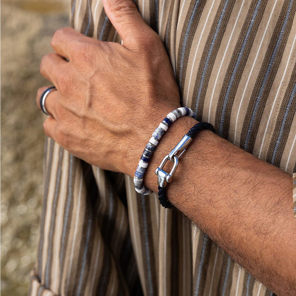 Pig & Hen Lobster Larry Navy | Silver Men's Bracelet