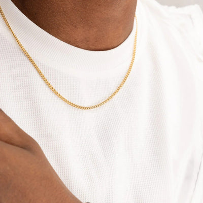 Pig & Hen Gold Steel Curb Chain Necklace