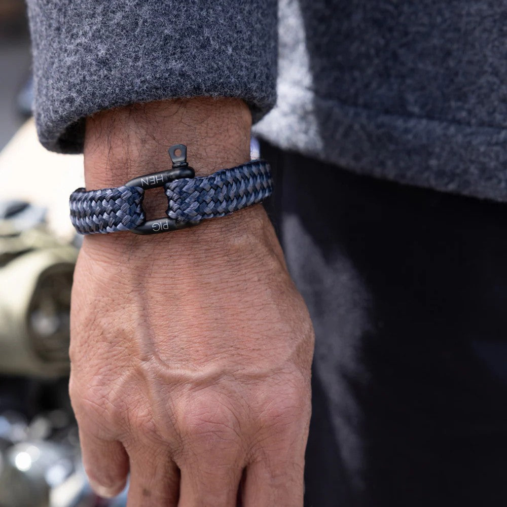 Pig & Hen Gorgeous George Navy - Slate Gray | Black Men's Bracelet