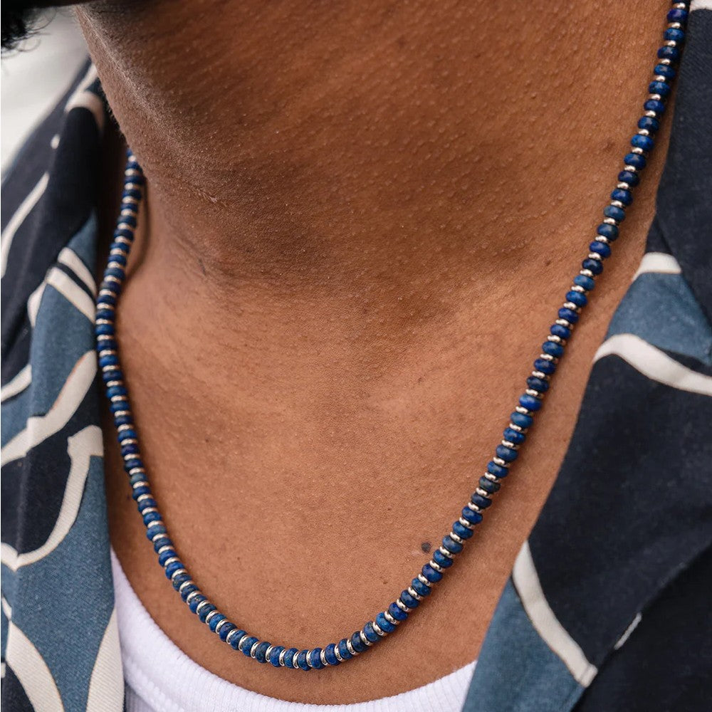 Pig & Hen Brontide Lapis Lazuli | Silver Men's Necklace