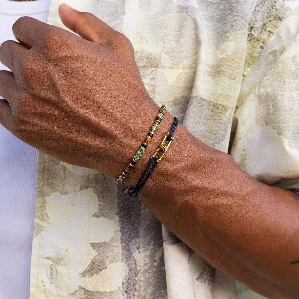 Pig & Hen Daunting Dean Black | Gold Men's Bracelet
