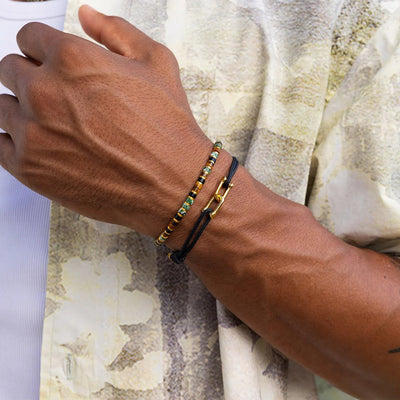 Pig & Hen Daunting Dean Black | Gold Men's Bracelet