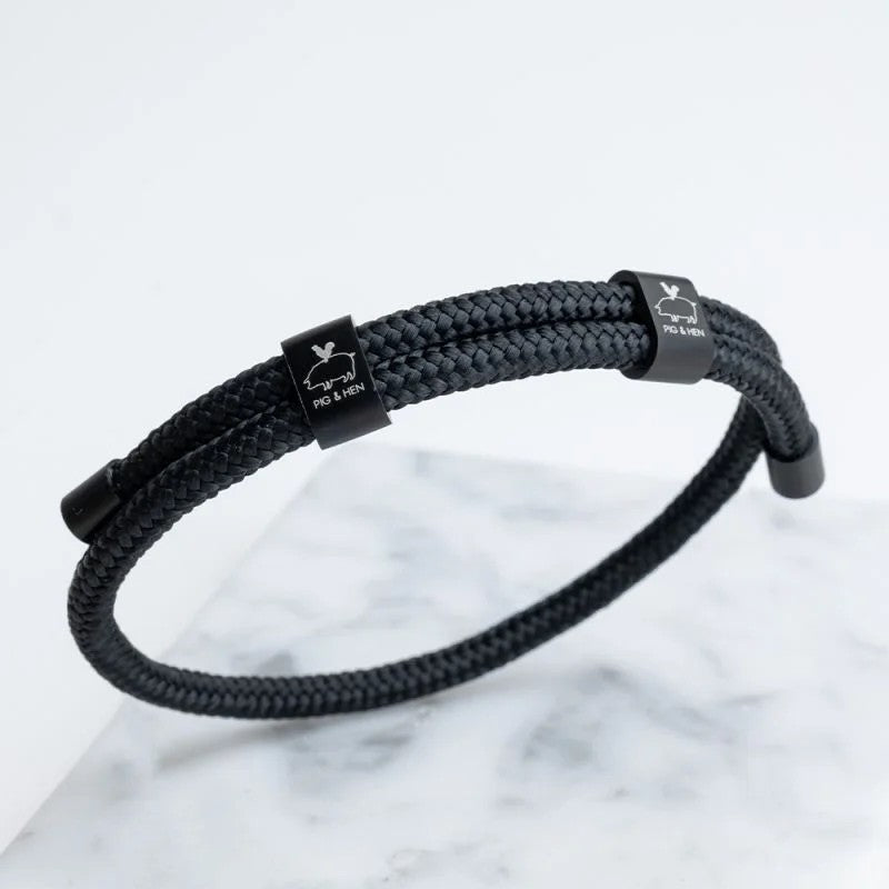 Pig & Hen Little Lewis DBL Black | Black Men's Bracelet