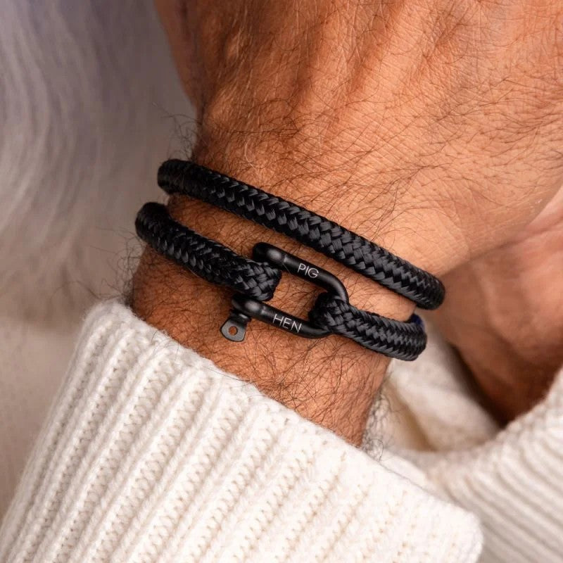 Pig & Hen Salty Steve Black | Black Men's Bracelet