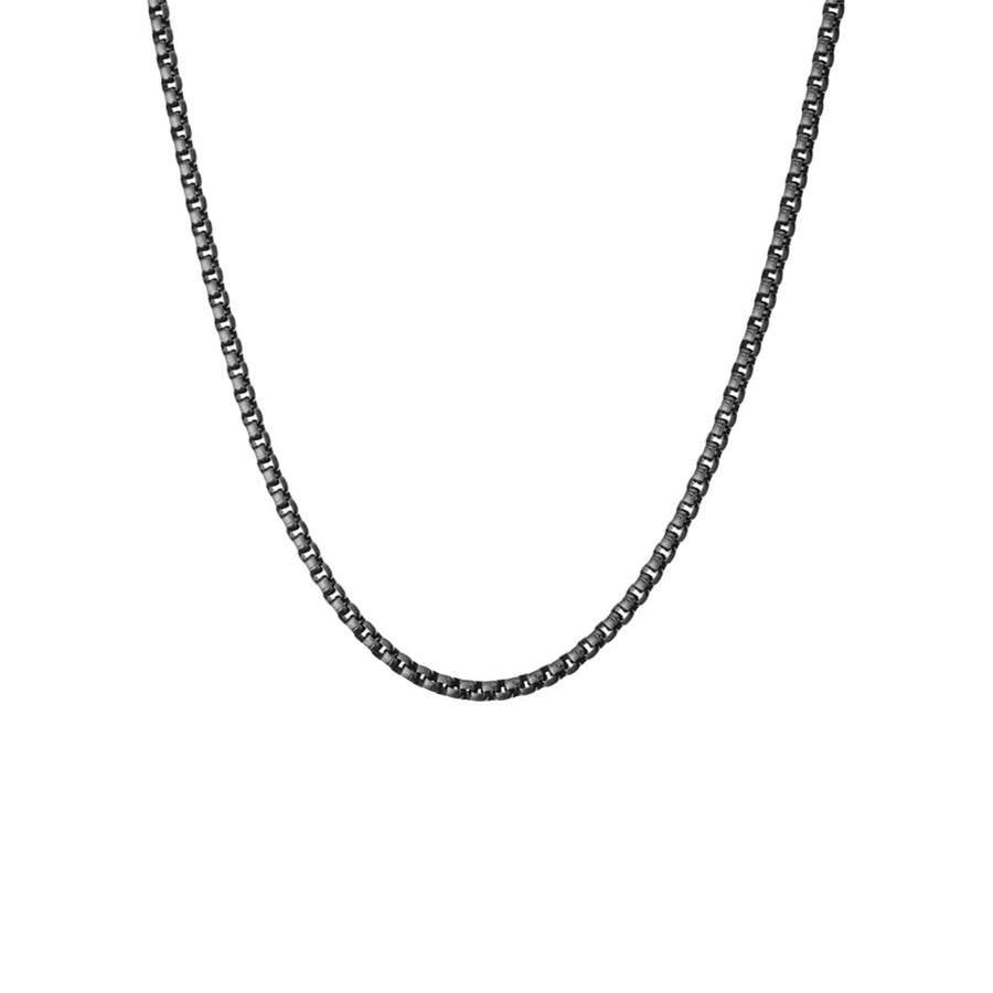 Pig & Hen Black Steel Box Chain Necklace