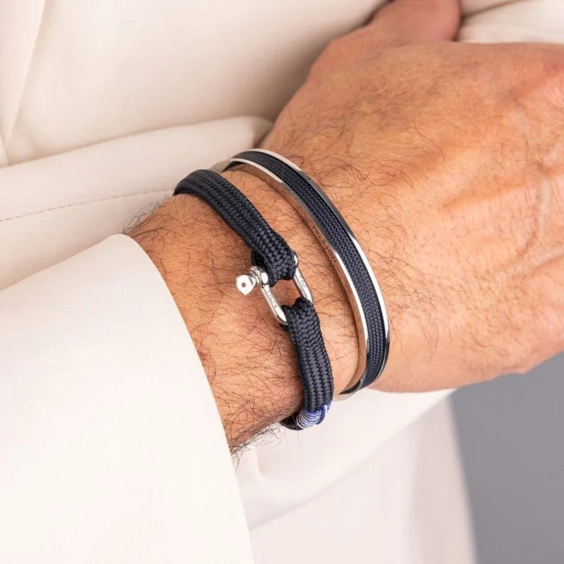 Pig & Hen Vicious Vik Navy | Silver Men's Bracelet