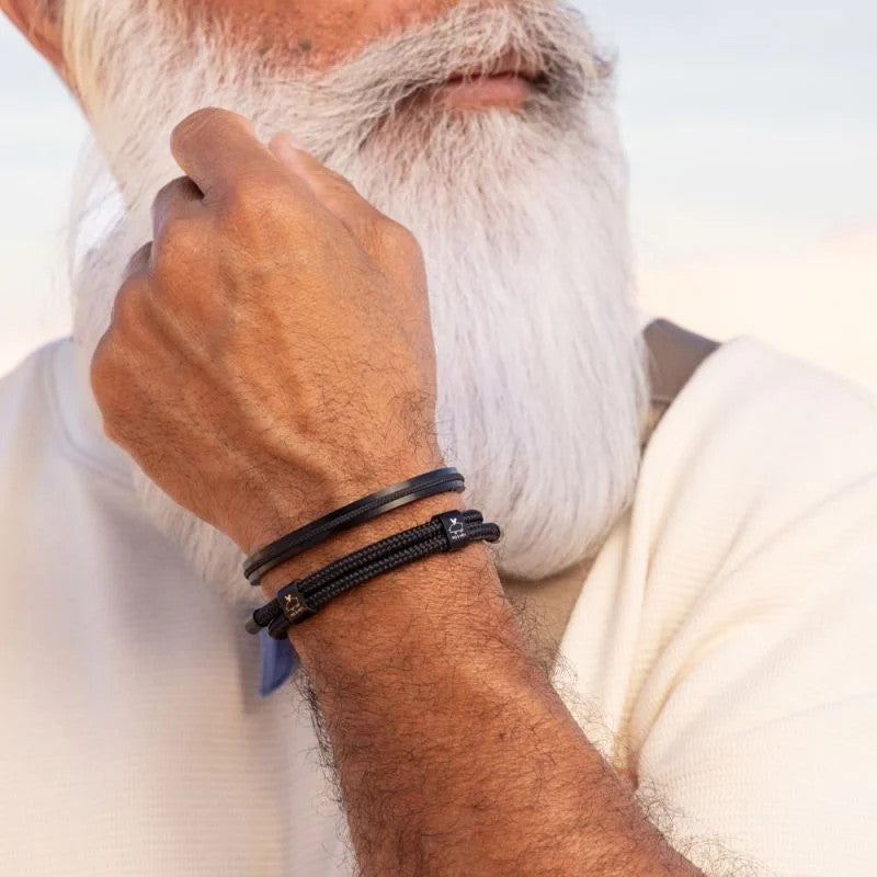 Pig & Hen Little Lewis DBL Black | Black Men's Bracelet