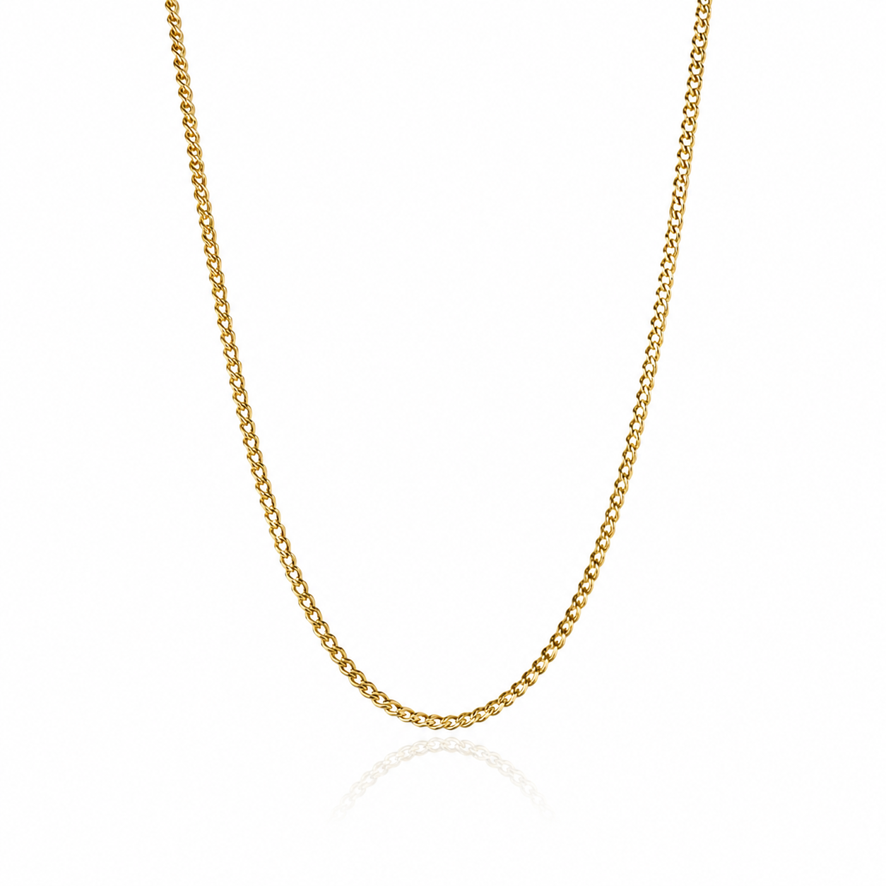 Pig & Hen Gold Steel Curb Chain Necklace