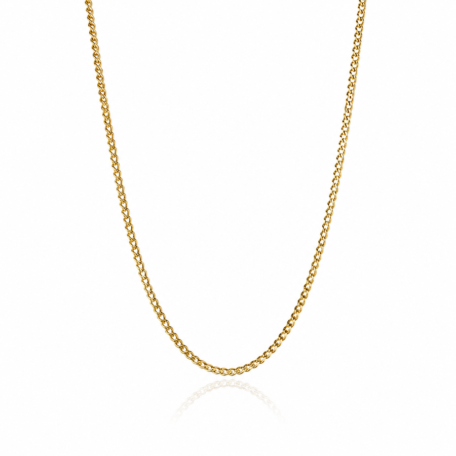 Pig & Hen Gold Steel Curb Chain Necklace