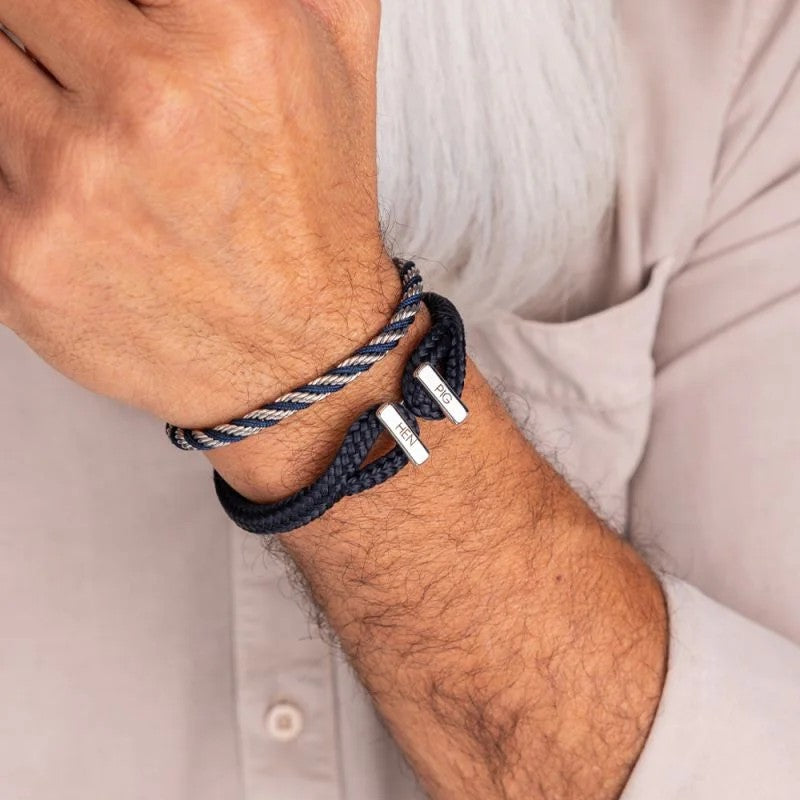 Pig & Hen Icy Ike Navy | Silver Men's Bracelet