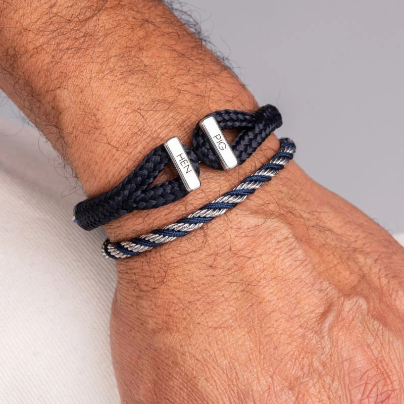 Pig & Hen Icy Ike Navy | Silver Men's Bracelet