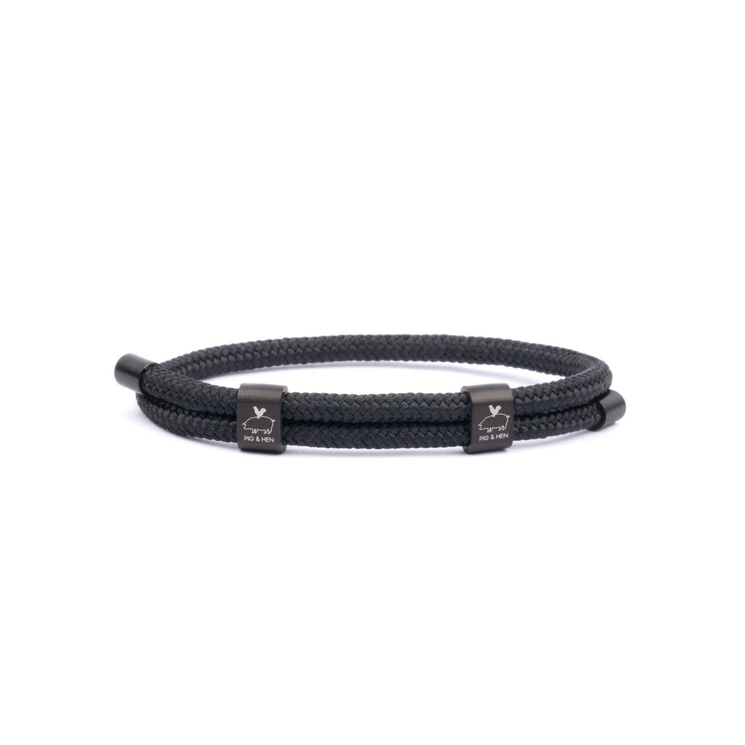 Pig & Hen Little Lewis DBL Black | Black Men's Bracelet