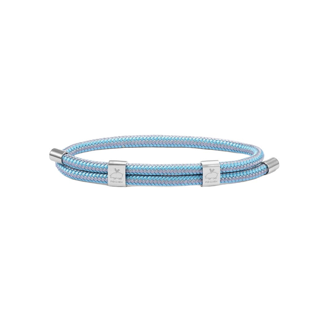 Pig & Hen Little Lewis DBL Summer Blue - Stone Gray | Silver Men's Bracelet
