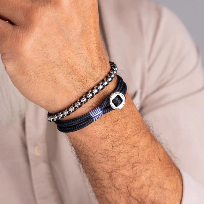 Pig & Hen Don Dino Navy | Silver Men's Bracelet