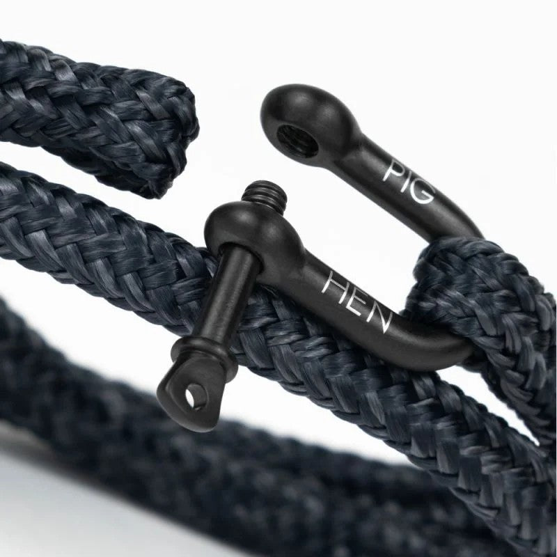 Pig & Hen Salty Steve Navy - Slate Gray | Black Men's Bracelet