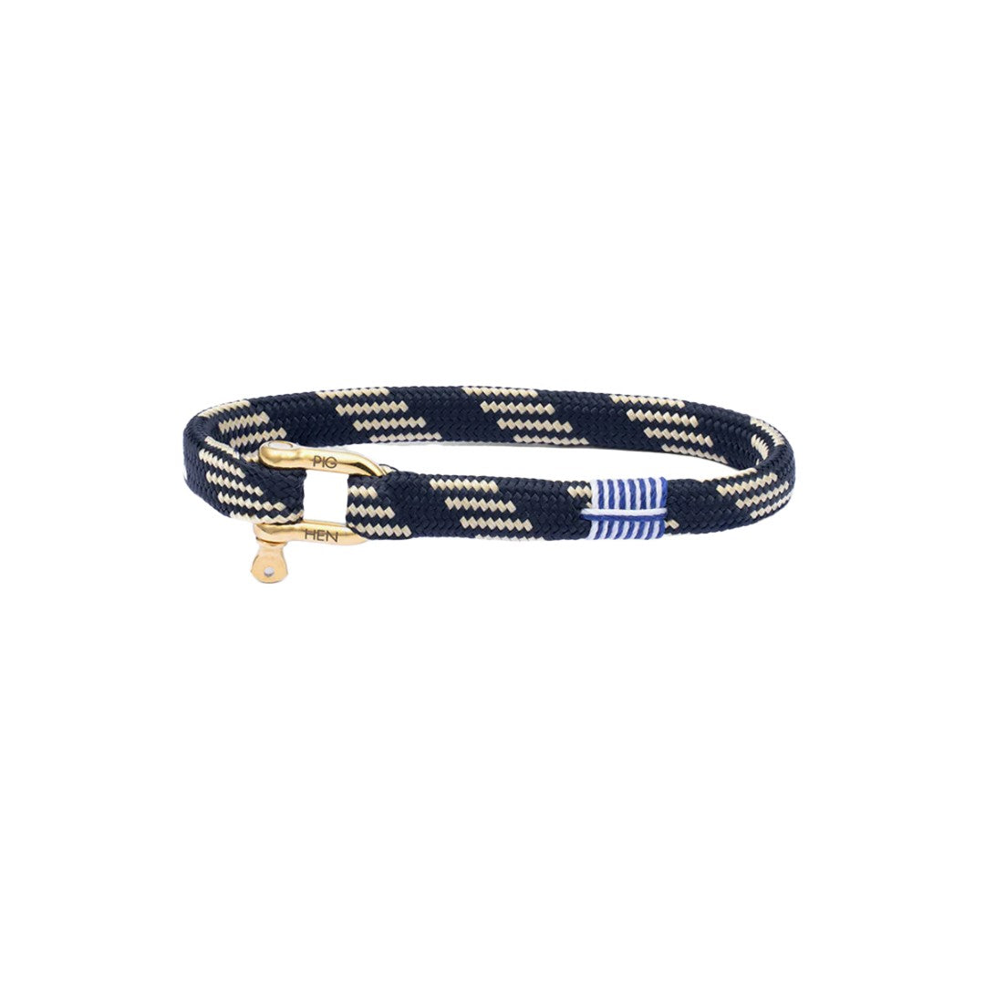 Pig & Hen Vicious Vik Navy - Lemon | Gold Men's Bracelet