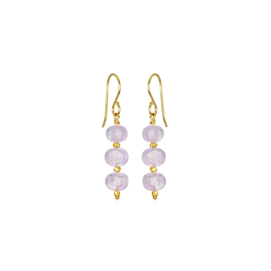 Pink Amethyst Dangle Earrings