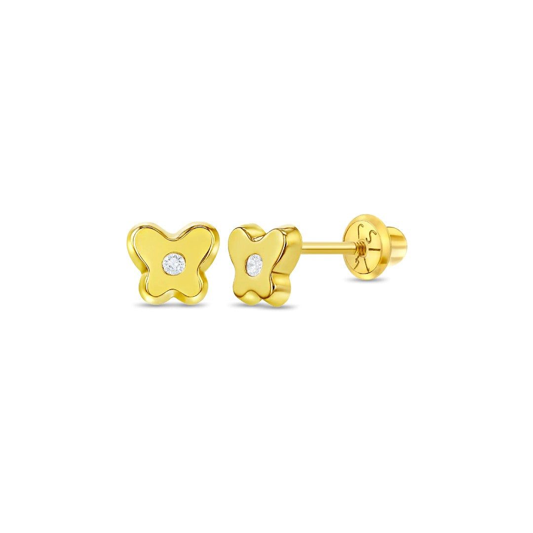 Polished Butterfly Little Girl's Stud Earrings