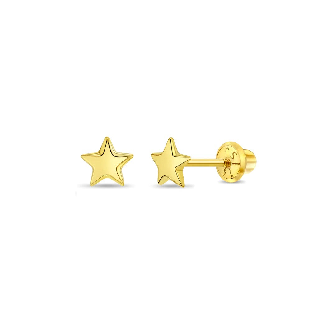 Puffed Star Little Girl's Stud Earrings