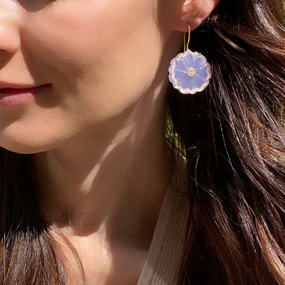 Champagne Quartz Magnolia Earrings