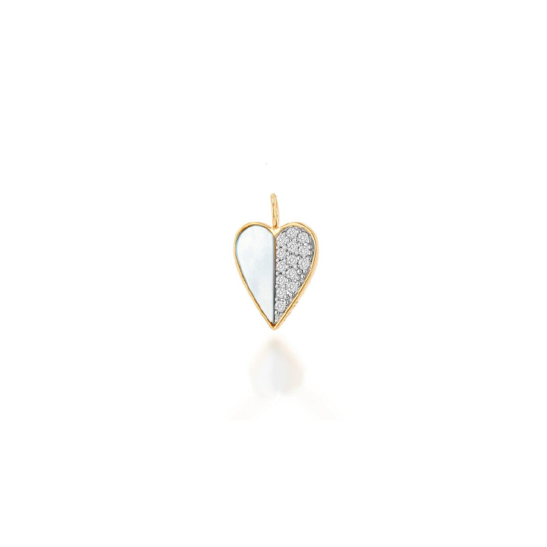 Rachel Reid Diamond and Mother Of Pearl Heart Charm