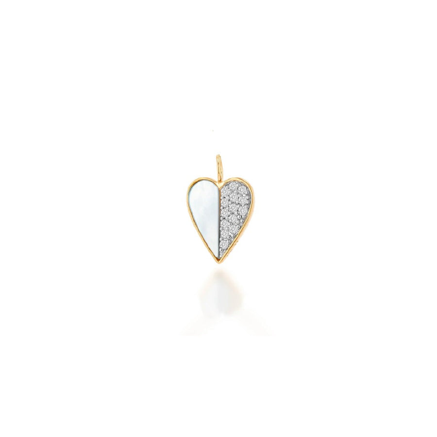 Rachel Reid Diamond and Mother Of Pearl Heart Charm