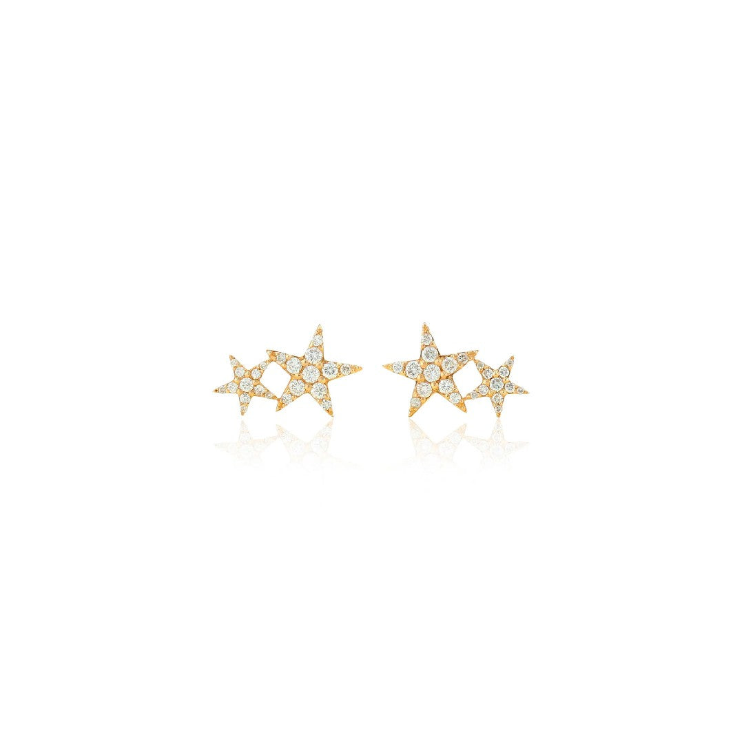 Rachel Reid Diamond Double Star Earring