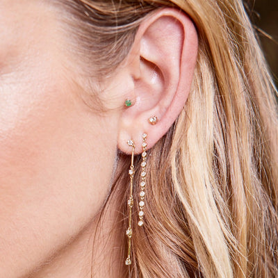 Rachel Reid Diamond Stick Drop Earrings