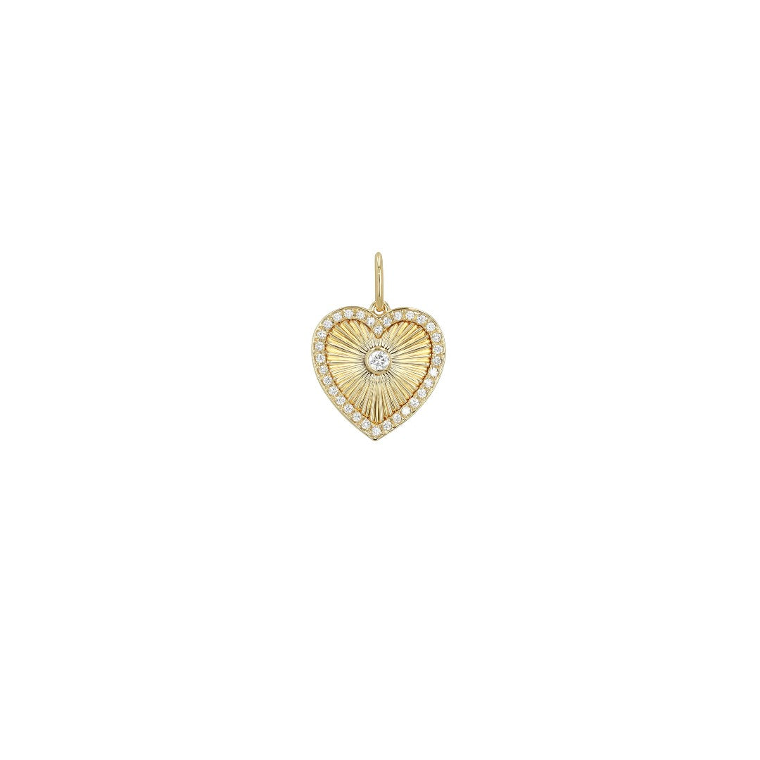 Rachel Reid Diamond Fluted Heart Charm