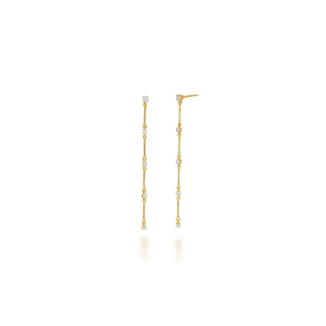 Rachel Reid Diamond Stick Drop Earrings