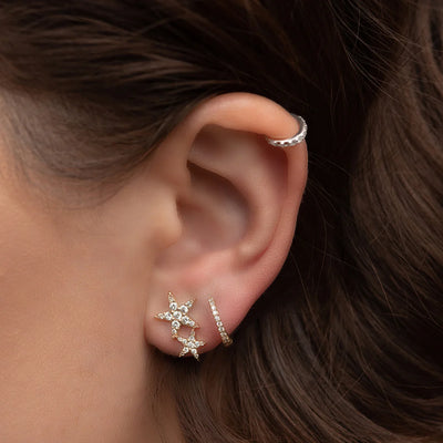 Rachel Reid Diamond Double Star Earring